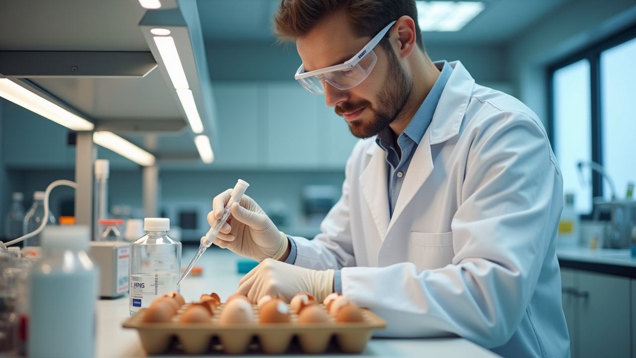 laboratoriumonderzoek-pfas-eieren-man-met-pipet