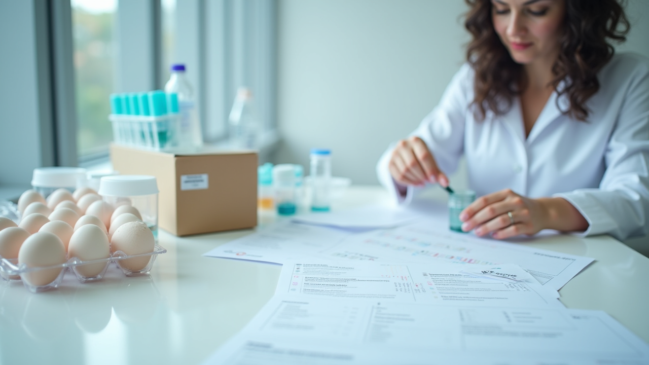 vrouwelijke-onderzoeker-pakt-eieren-voor-pfas-test